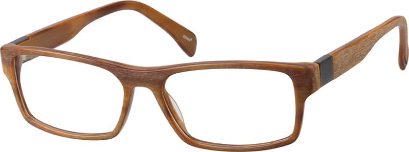 Angle view of Rectangle Glasses 633215 in Brown