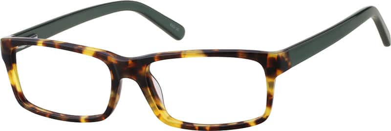 Angle view of Rectangle Glasses 633435 in Tortoiseshell