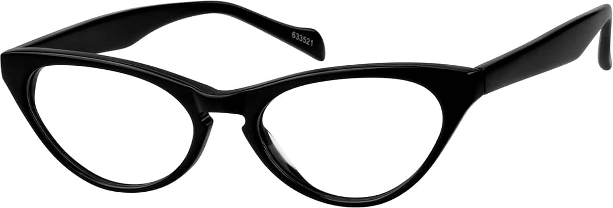 Angle view of Cat-Eye Glasses 633521 in Black