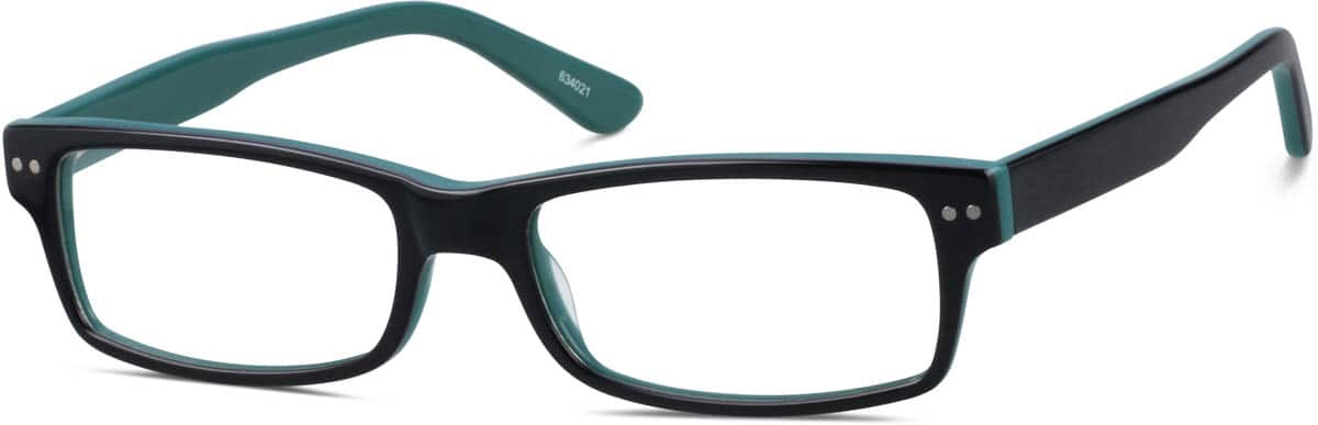 Angle view of Rectangle Glasses 634021 in Black