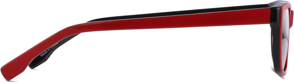 Side view of Rectangle Glasses  634518 in Red