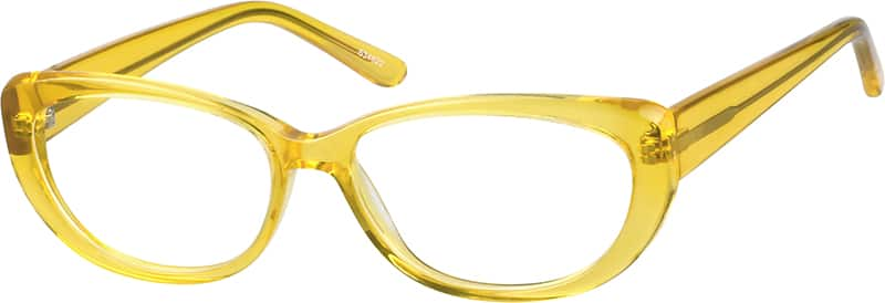 Angle view of Cat-Eye Glasses 634622 in Yellow