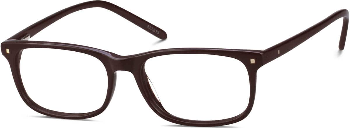 Angle view of Rectangle Glasses 635515 in Brown