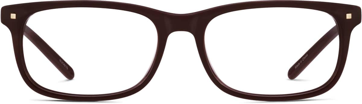 Front view of Rectangle Glasses 635515 in Brown