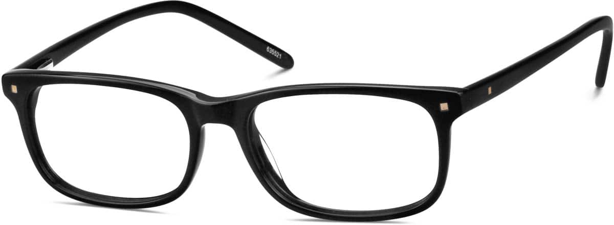 Angle view of Rectangle Glasses 635521 in Black