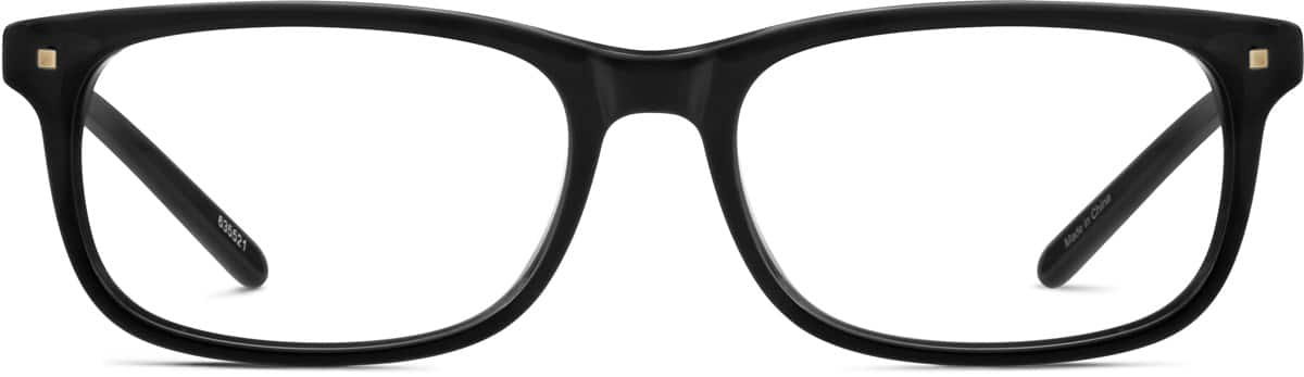 Front view of Rectangle Glasses 635521 in Black