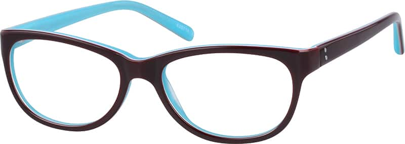 Angle view of Oval Glasses 635718 in Brown