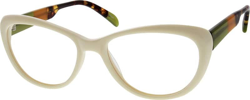 Angle view of Cat-Eye Glasses 635830 in Cream