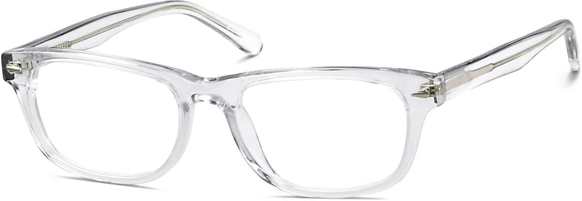 Angle view of Rectangle Glasses 636023 in Clear