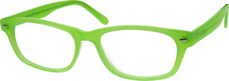 Angle view of Rectangle Glasses 636024 in Green