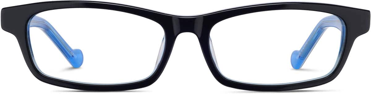 Front view of Kids’ Rectangle Glasses 636216 in Blue