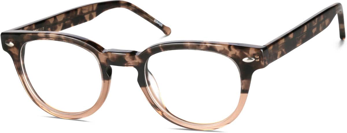 Angle view of Round Glasses 636425 in Tortoiseshell