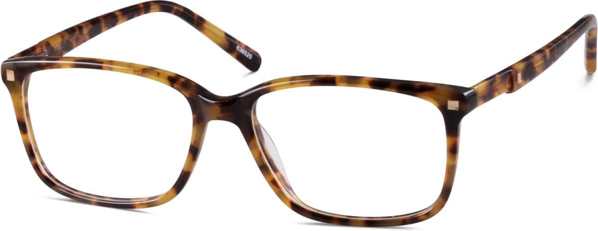 Angle view of Rectangle Glasses 636525 in Tortoiseshell