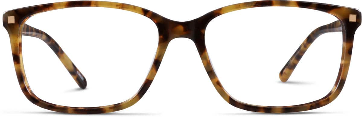 Front view of Rectangle Glasses 636525 in Tortoiseshell