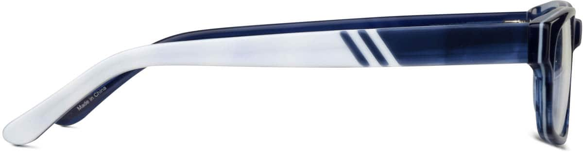 Side view of Rectangle Glasses 637016 in Blue