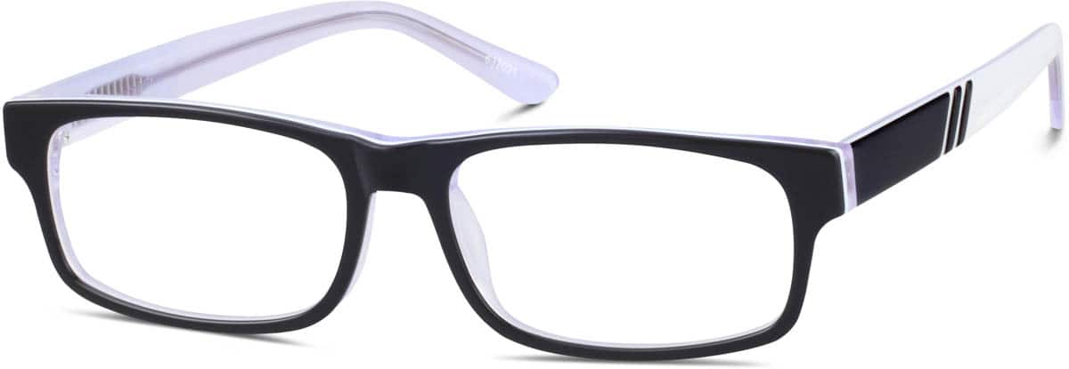 Angle view of Rectangle Glasses 637021 in Black