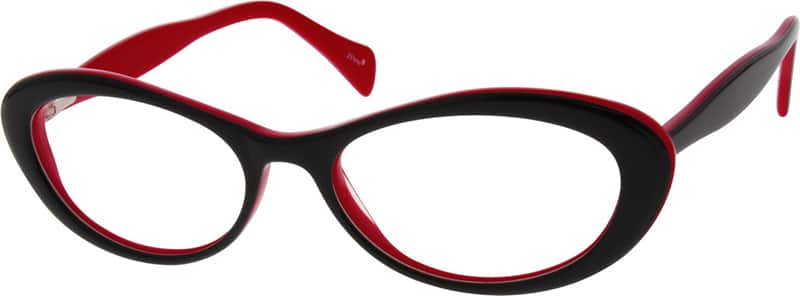 Angle view of Oval Glasses 637321 in Black