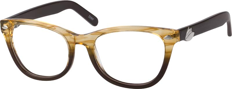 Angle view of Cat-Eye Glasses 637915 in Brown