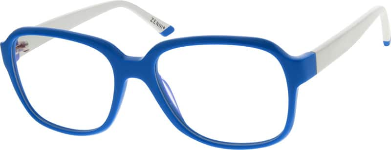 Angle view of Square Glasses 638616 in Blue