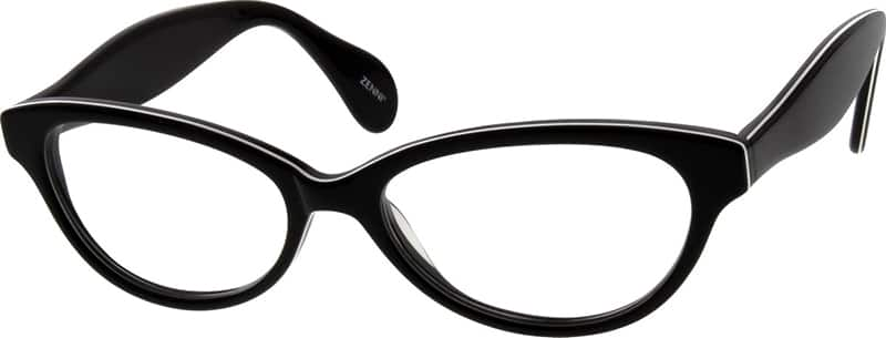 Angle view of Cat-Eye Glasses 639721 in Black