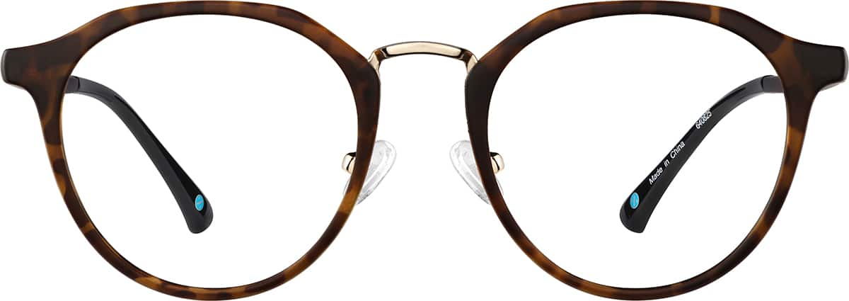 Front view without clip-on of Round Magnetic Snap-On Set 640825 in Tortoiseshell