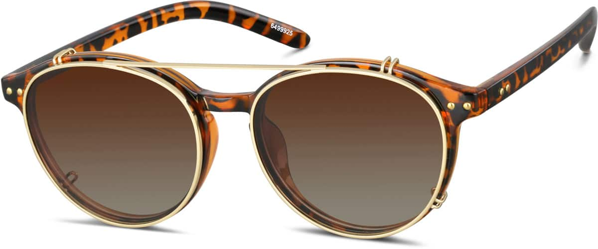 Angle view of Round Clip-On Set 6499925 in Tortoiseshell