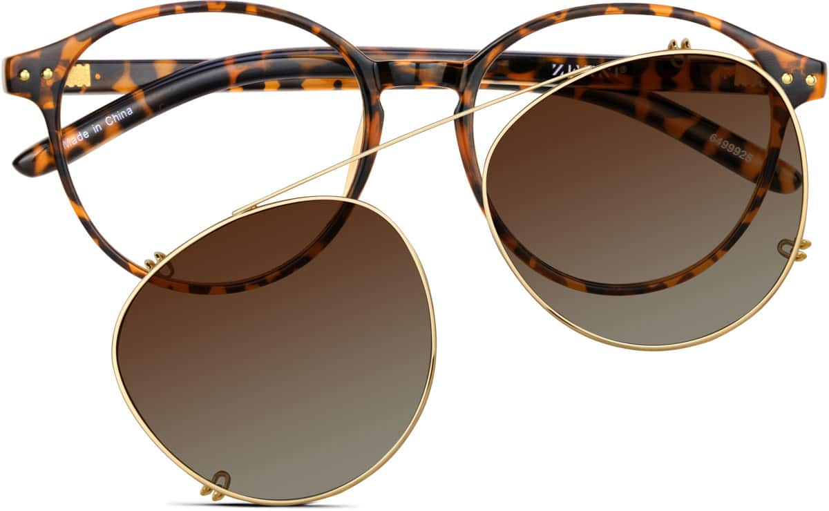 Front view of Round Clip-On Set 6499925 in Tortoiseshell