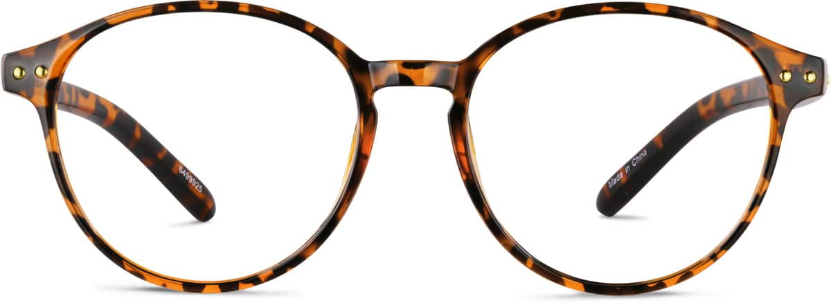 Front view without clip-on of Round Clip-On Set 6499925 in Tortoiseshell