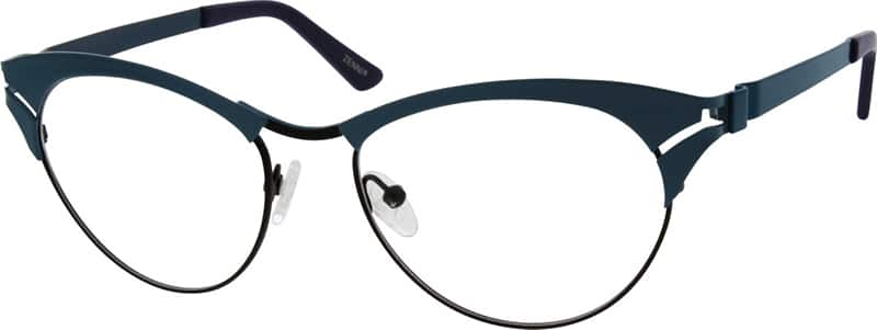 Angle view of Cat-Eye Glasses 651516 in Blue