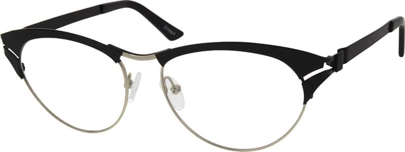 Angle view of Cat-Eye Glasses 651521 in Black