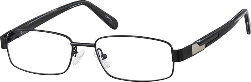 Angle view of Rectangle Glasses 651721 in Black