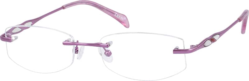 Angle view of Rimless Glasses 652517 in Purple