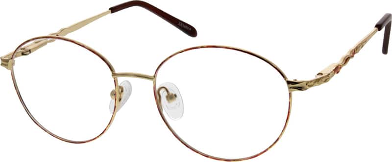 Angle view of Round Glasses 652914 in Gold