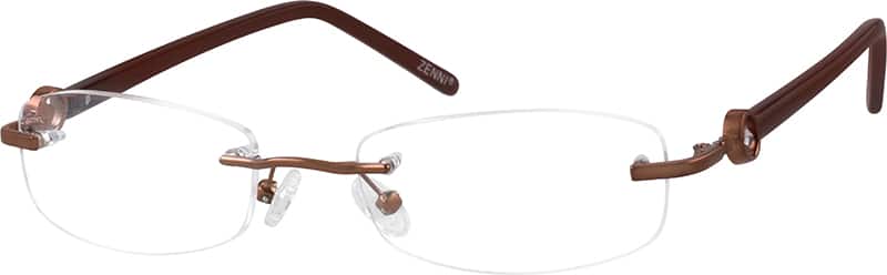 Rectangular Rimless Brown Glasses Brown Rimless Glasses #653515 | Zenni Optical