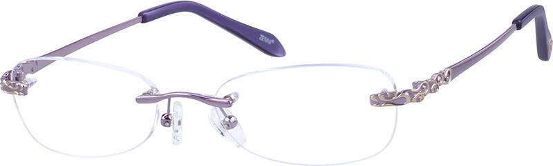 Angle view of Rimless Glasses 653917 in Purple