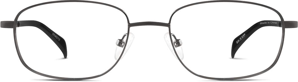 Front view of Rectangle Glasses 654512 in Gray