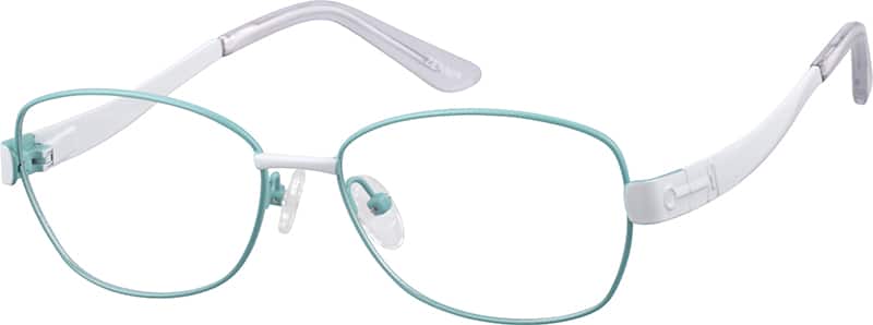 Angle view of Oval Glasses 654716 in Blue