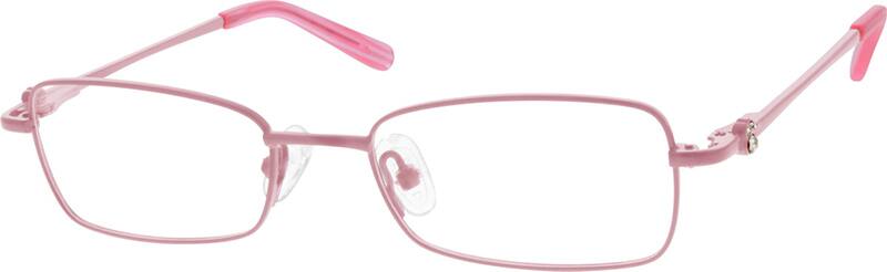 Angle view of Kids’ Rectangle Glasses 656519 in Pink