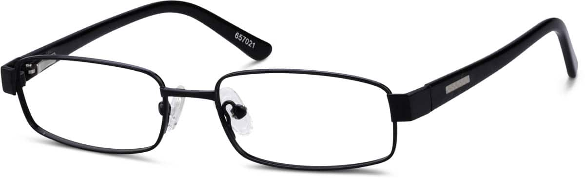 Angle view of Kids’ Rectangle Glasses 657021 in Black