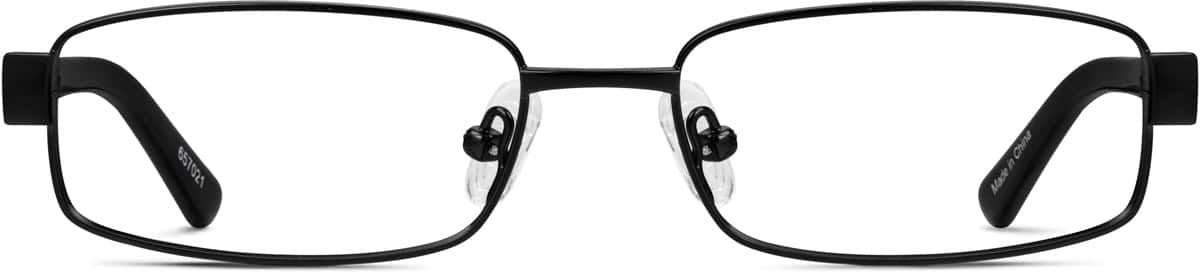 Front view of Kids’ Rectangle Glasses 657021 in Black