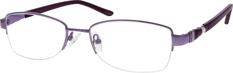 Angle view of Rectangle Glasses 658117 in Purple