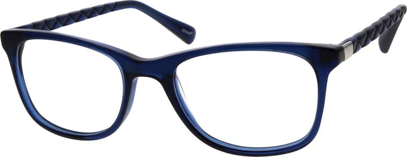 Angle view of Square Glasses 660316 in Blue