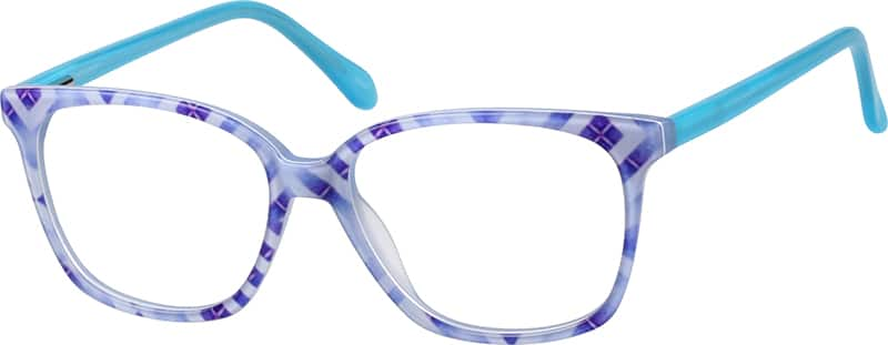 Angle view of Square Glasses 660716 in Blue