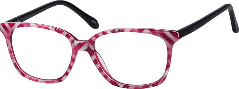 Angle view of Square Glasses 660718 in Red