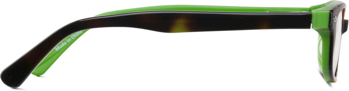 Side view of Kids’ Rectangle Glasses 660824 in Green