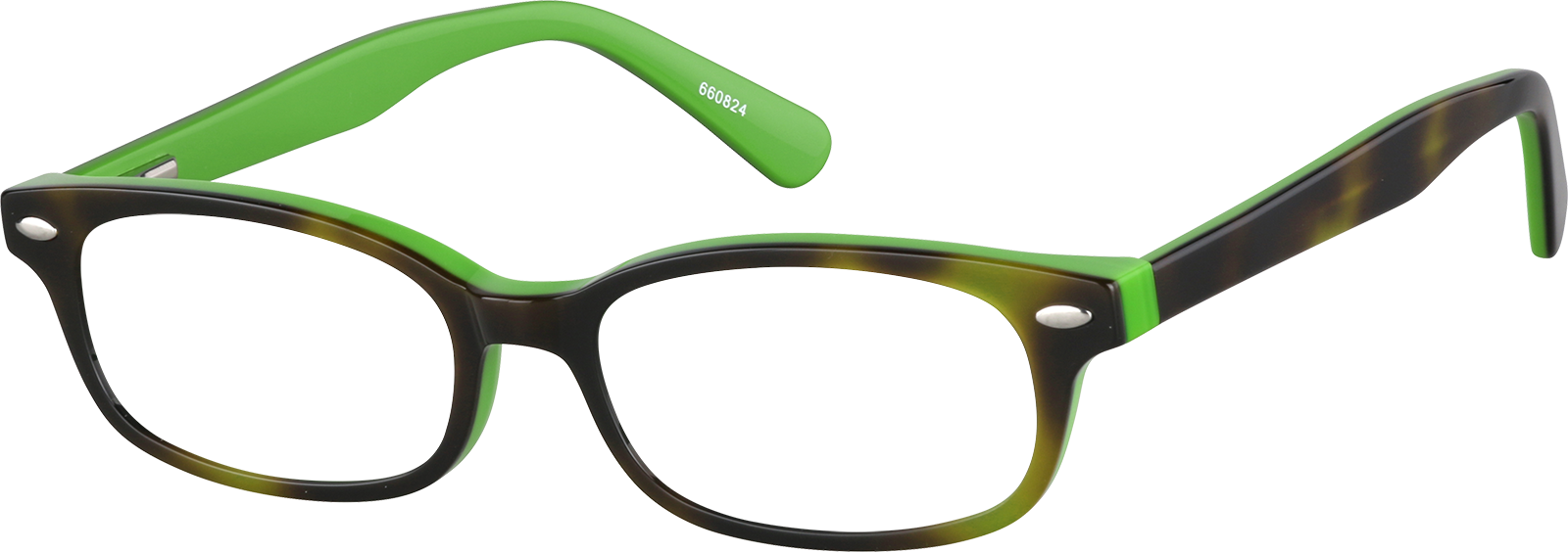 Green Kids' Rectangle Glasses #660824 | Zenni Optical