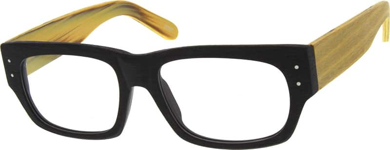 Angle view of Rectangle Glasses 661221 in Black