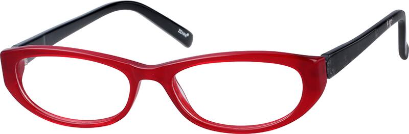 Angle view of Oval Glasses 662518 in Red