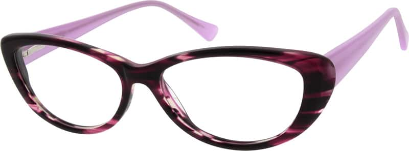 Angle view of Cat-Eye Glasses 662617 in Purple