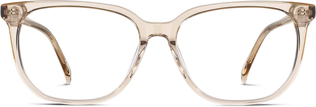 Front view of Square Glasses 662915 in Brown